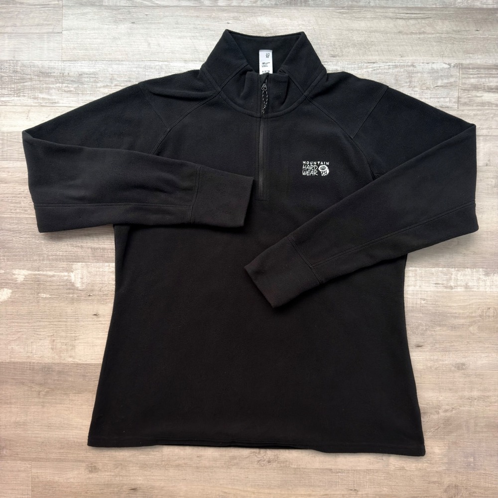 Mountain Hardwear Microchill 2.0 Quarter Zip Fleece Women's Black OL0052 XL - Picture 2 of 9